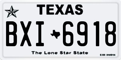 TX license plate BXI6918