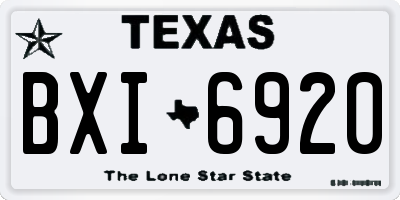 TX license plate BXI6920
