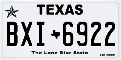 TX license plate BXI6922