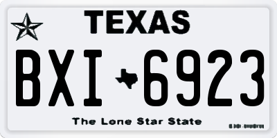 TX license plate BXI6923