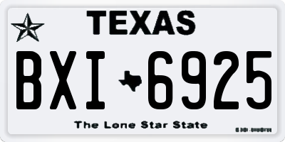 TX license plate BXI6925