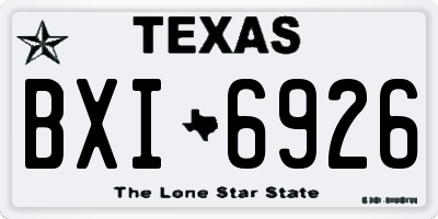 TX license plate BXI6926