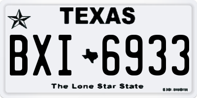 TX license plate BXI6933