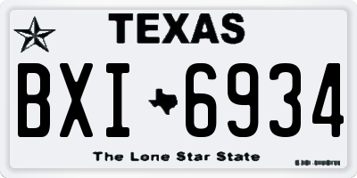 TX license plate BXI6934