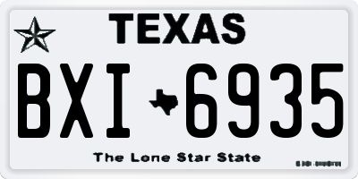 TX license plate BXI6935