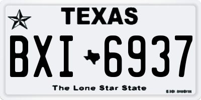 TX license plate BXI6937