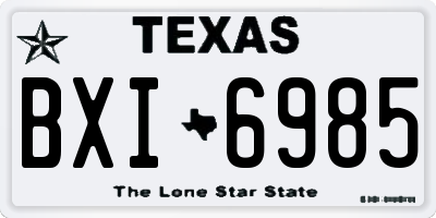 TX license plate BXI6985