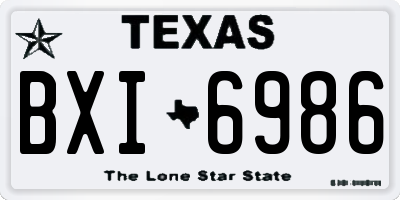 TX license plate BXI6986