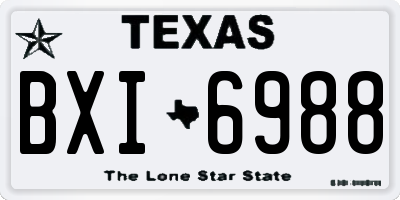 TX license plate BXI6988