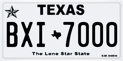 TX license plate BXI7000