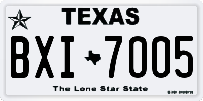 TX license plate BXI7005