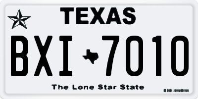 TX license plate BXI7010