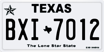 TX license plate BXI7012