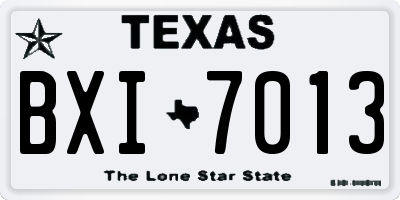 TX license plate BXI7013