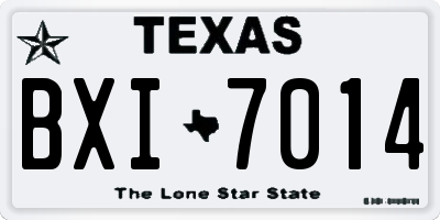 TX license plate BXI7014