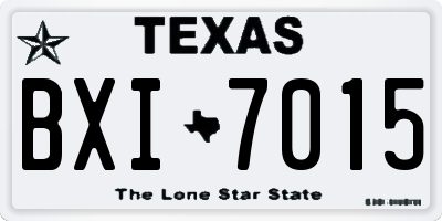 TX license plate BXI7015