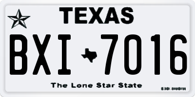 TX license plate BXI7016