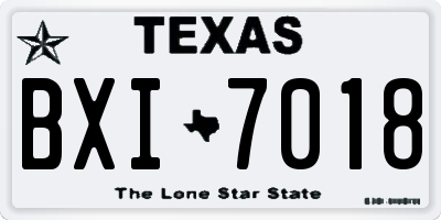 TX license plate BXI7018