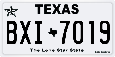 TX license plate BXI7019