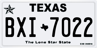 TX license plate BXI7022