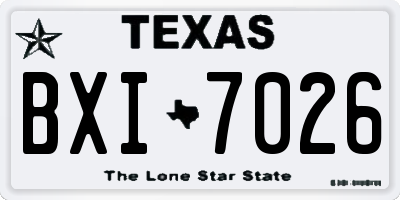 TX license plate BXI7026