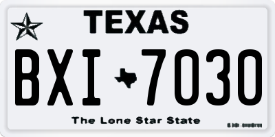 TX license plate BXI7030