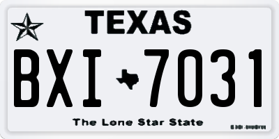 TX license plate BXI7031