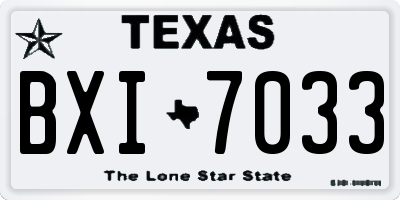 TX license plate BXI7033