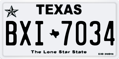 TX license plate BXI7034