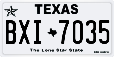 TX license plate BXI7035