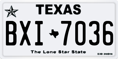 TX license plate BXI7036