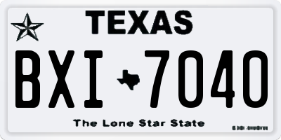 TX license plate BXI7040