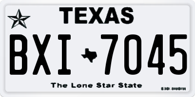 TX license plate BXI7045