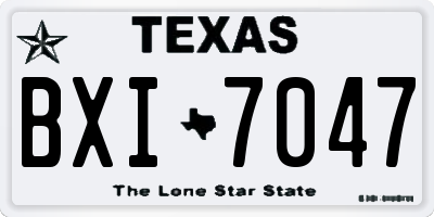 TX license plate BXI7047