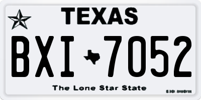 TX license plate BXI7052