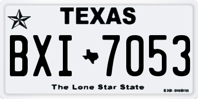 TX license plate BXI7053