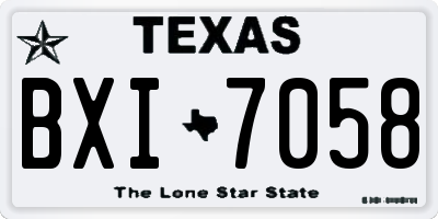 TX license plate BXI7058