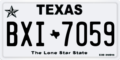 TX license plate BXI7059