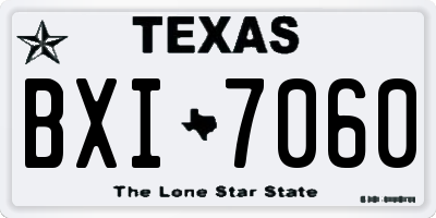 TX license plate BXI7060