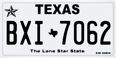 TX license plate BXI7062