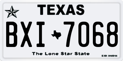 TX license plate BXI7068