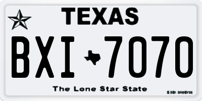 TX license plate BXI7070