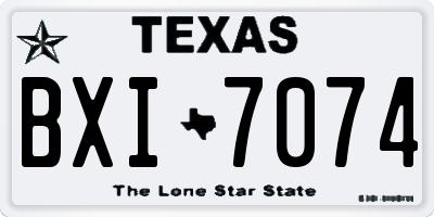 TX license plate BXI7074