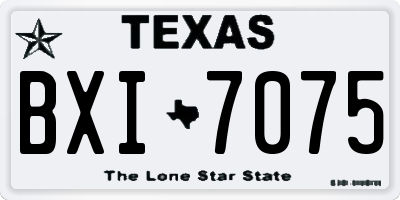 TX license plate BXI7075