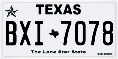 TX license plate BXI7078