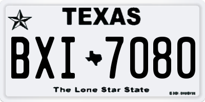 TX license plate BXI7080