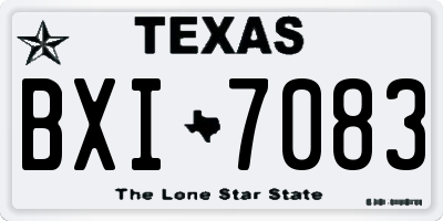 TX license plate BXI7083