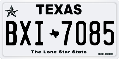 TX license plate BXI7085