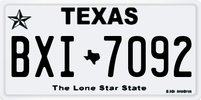 TX license plate BXI7092