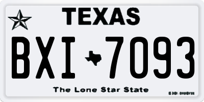 TX license plate BXI7093